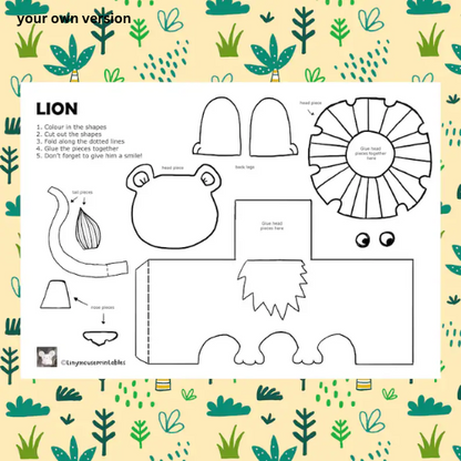 Safari Animals Printable Craft- ThePaperCraftNest